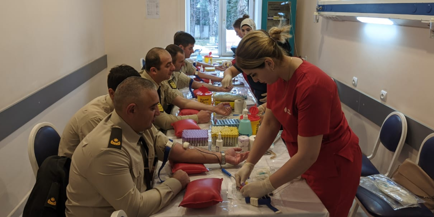 Military personnel of regional offices of the State Agency for the Protection of Strategic Objects of the Republic of Azerbaijan participated in the blood donation camp.