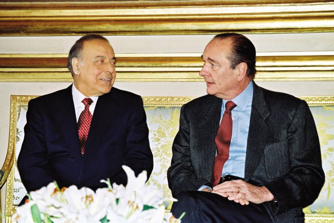 Heydər Əliyev və Jak Şirak. Paris, 13 yanvar 1997.