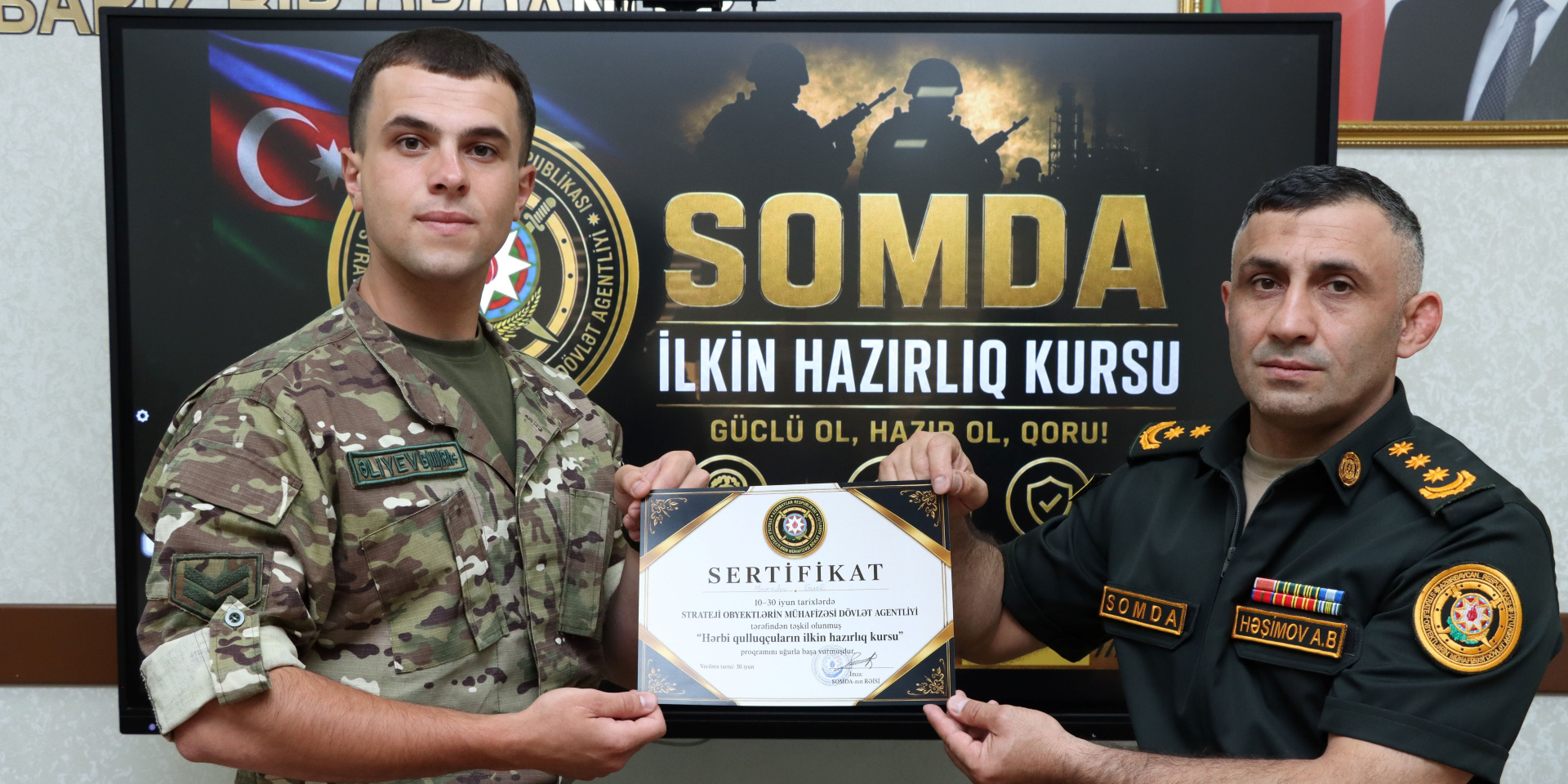Strateji Obyektlərin Mühafizəsi Dövlət Agentliyində hərbi qulluqçuların ilkin hazırlıq kursu başa çatmışdır